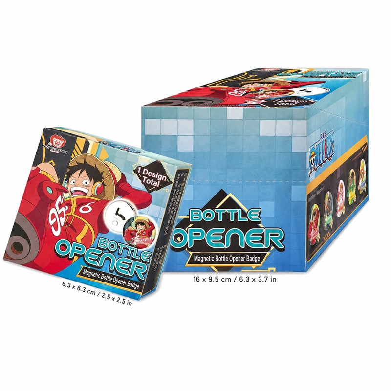 One Piece Magnetic Bottle Opener Badge Blind Box